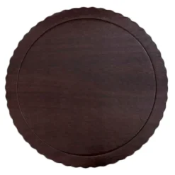 Plato redondo ondulado madera oscura 30 cm