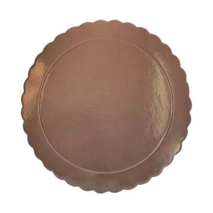 Plato redondo ondulado marrón 25 cm