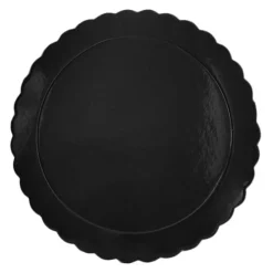 Plato redondo ondulado negro 35 cm