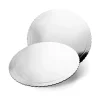 Plato redondo ondulado plateado efecto espejo 30 cm