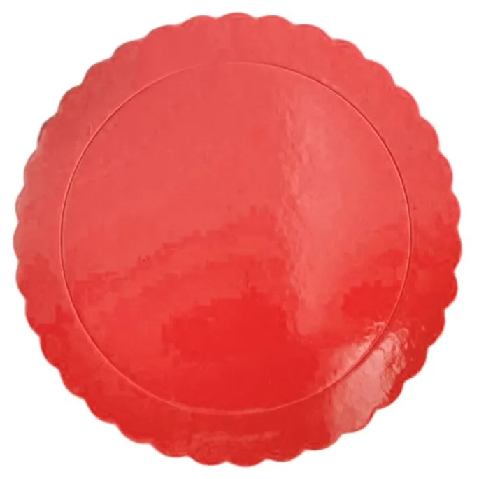 Plato redondo ondulado rojo 35 cm