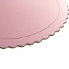 Plato redondo ondulado rosa bebé metalizado 35 cm