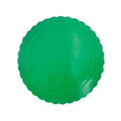 Plato redondo ondulado verde metalizado 20 cm