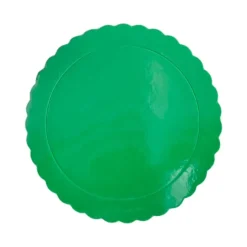 Plato redondo ondulado verde metalizado 25 cm