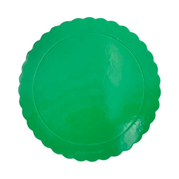 Plato redondo ondulado verde metalizado 25 cm