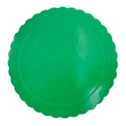 Plato redondo ondulado verde metalizado 30 cm