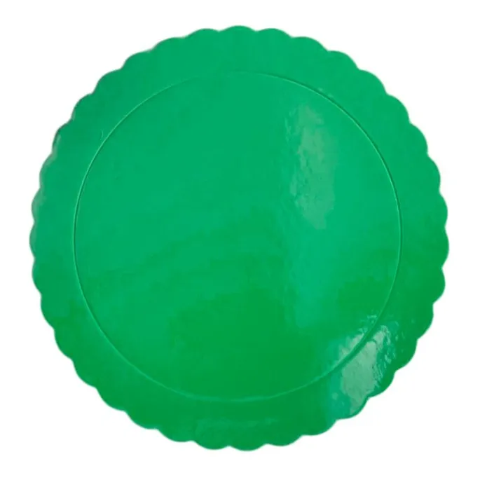 Plato redondo ondulado verde metalizado 30 cm