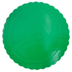 Plato redondo ondulado verde metalizado 35 cm