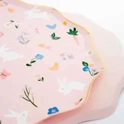 Platos con bordes ondulados Pascua 27 cm (8) - Meri Meri + REGALO vasos y servilletas