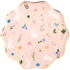 Platos con bordes ondulados Pascua 27 cm (8) - Meri Meri + REGALO vasos y servilletas