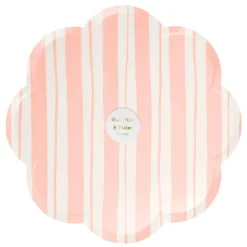 Platos con bordes ondulados rayas 26,5 cm (8) - Meri Meri + REGALOS platos y vasos