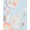 Platos con bordes rectos Arcoíris 26 cm (8) - Meri Meri + REGALO servilletas y vasos