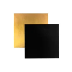 Platos cuadrados negros y dorados 10 cm (10) - Pastkolor