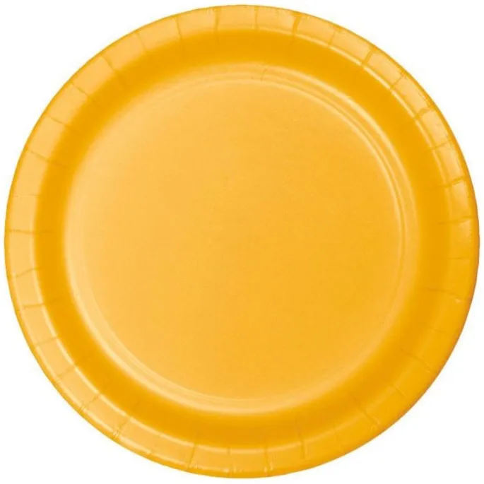 Platos de papel amarillos 23 cm (8) - Conver Party
