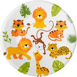 Platos de papel animales de la selva 23 cm (8) - Conver Party