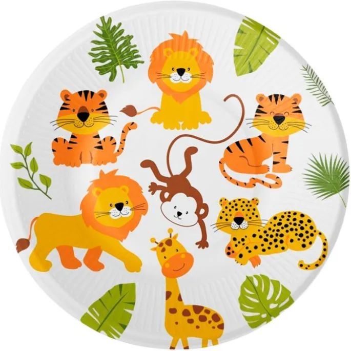 Platos de papel animales de la selva 23 cm (8) - Conver Party