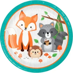 Platos de papel animales del bosque Wild One 22 cm (8) - Creative Converting
