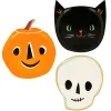 Platos de papel calabaza, calavera y gato Halloween 18 cm (8) - Meri Meri + REGALO servilletas