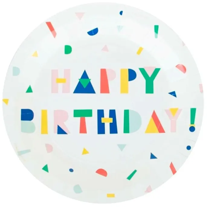 Platos de papel Happy Birthday 22 cm (8) - My Little Day
