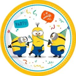 Platos de papel Minions 22,5 cm (8) - Decorata Party