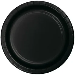 Platos de papel negros 23 cm (8) - Conver Party