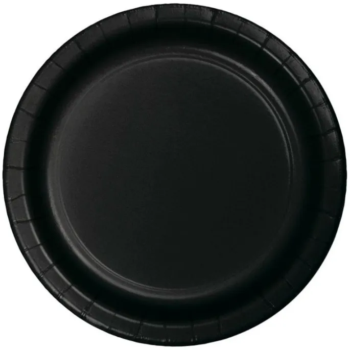 Platos de papel negros 23 cm (8) - Conver Party