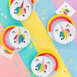 Platos de papel pequeños cara de unicornio 19 cm (8) - My Little Day