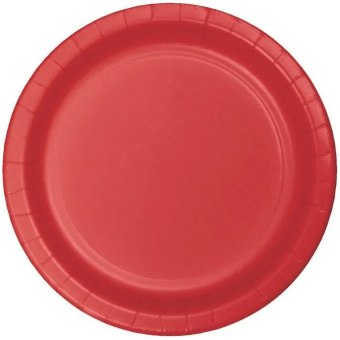 Platos de papel rojos 23 cm (8) - Conver Party