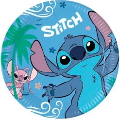 Platos de papel Stitch y Angel 23 cm (8) - Decorata Party