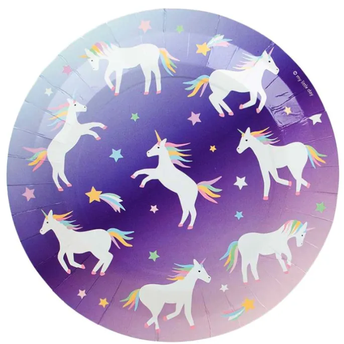 Platos de papel unicornios 22 cm (8) - My Little Day