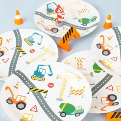 Platos de papel vehículos de construcción 22 cm (8) - My Little Day