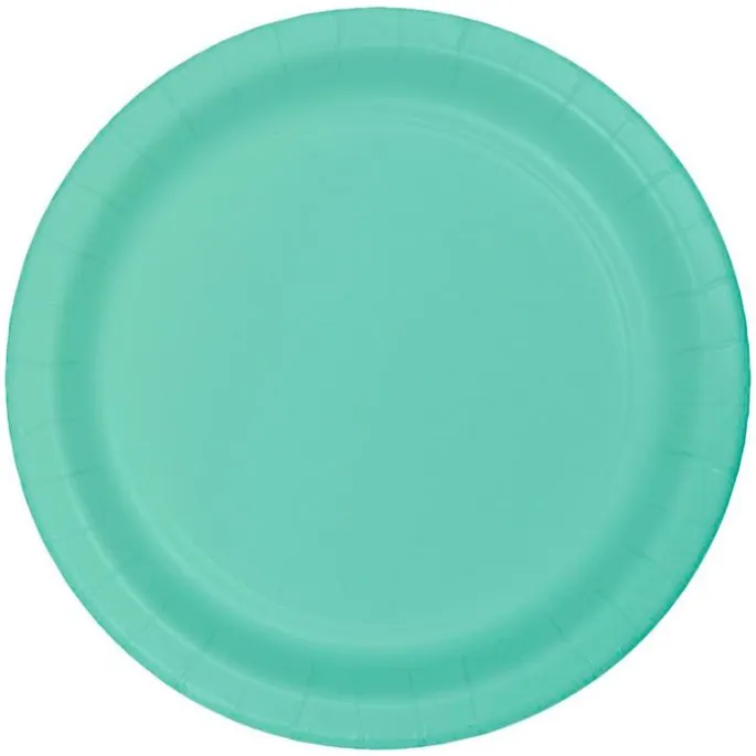 Platos de papel verde menta 23 cm (8) - Conver Party