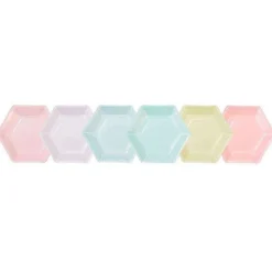 Platos hexagonales colores pastel 18 cm (12) - Talking Tables