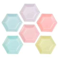 Platos hexagonales colores pastel 18 cm (12) - Talking Tables