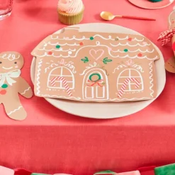 Platos kraft casita de jengibre Navidad 25 x 18 cm (8) - Meri Meri