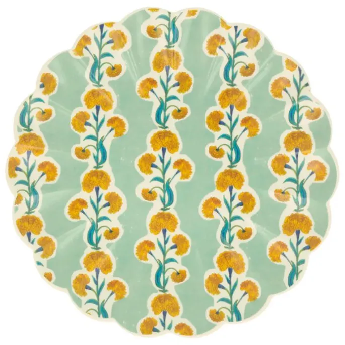 Platos ondulados de plástico reciclado 25 cm (6) - Meri Meri + REGALO vasos