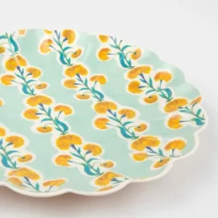 Platos ondulados de plástico reciclado 25 cm (6) - Meri Meri + REGALO vasos