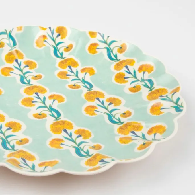 Platos ondulados de plástico reciclado 25 cm (6) - Meri Meri + REGALO vasos