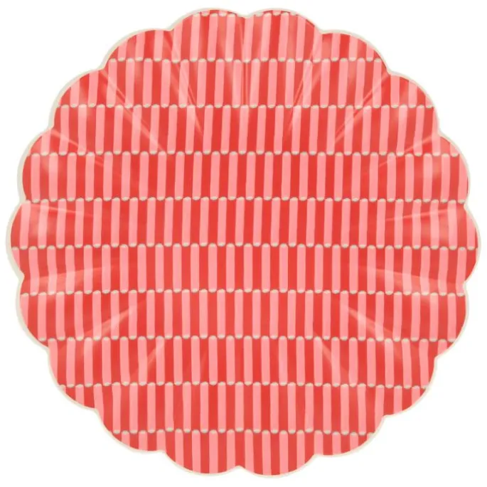 Platos ondulados de plástico reciclado 25 cm (6) - Meri Meri + REGALO vasos