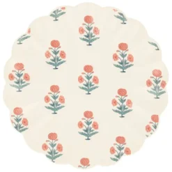 Platos ondulados de plástico reciclado 25 cm (6) - Meri Meri + REGALO vasos