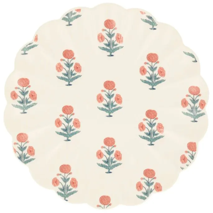 Platos ondulados de plástico reciclado 25 cm (6) - Meri Meri + REGALO vasos