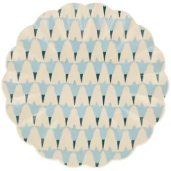 Platos ondulados de plástico reciclado 25 cm (6) - Meri Meri + REGALO vasos