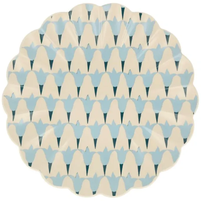 Platos ondulados de plástico reciclado 25 cm (6) - Meri Meri + REGALO vasos