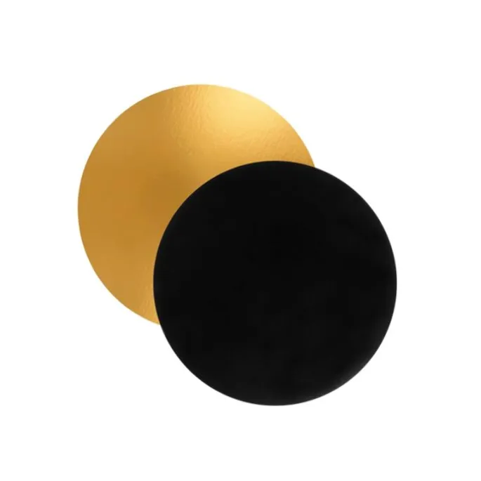 Platos redondos negros y dorados 10 cm (10) - Pastkolor