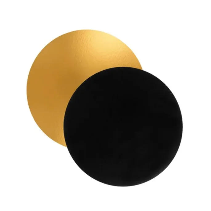 Platos redondos negros y dorados 12,5 cm (10) - Pastkolor