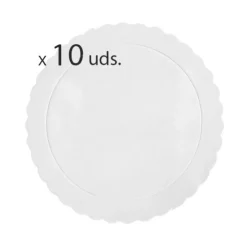 Platos redondos ondulados blancos 25 cm (10)