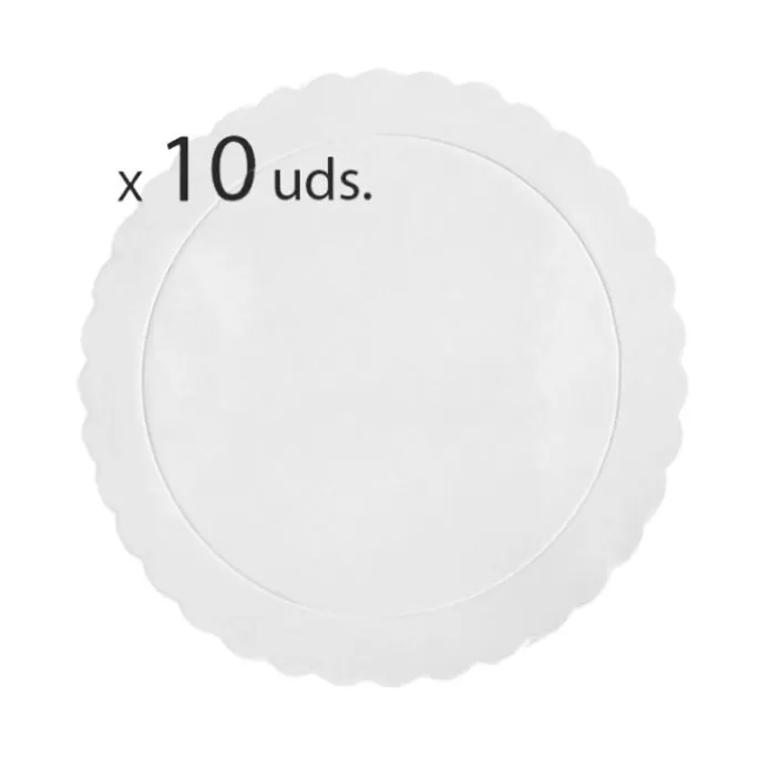 Platos redondos ondulados blancos 25 cm (10)
