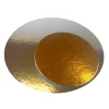 Platos redondos para tarta dorado y plateado 30 cm (3)
