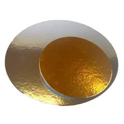 Platos redondos para tarta dorado y plateado 30 cm (3)