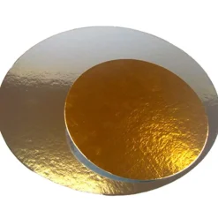 Platos redondos para tarta dorado y plateado 35 cm (3)